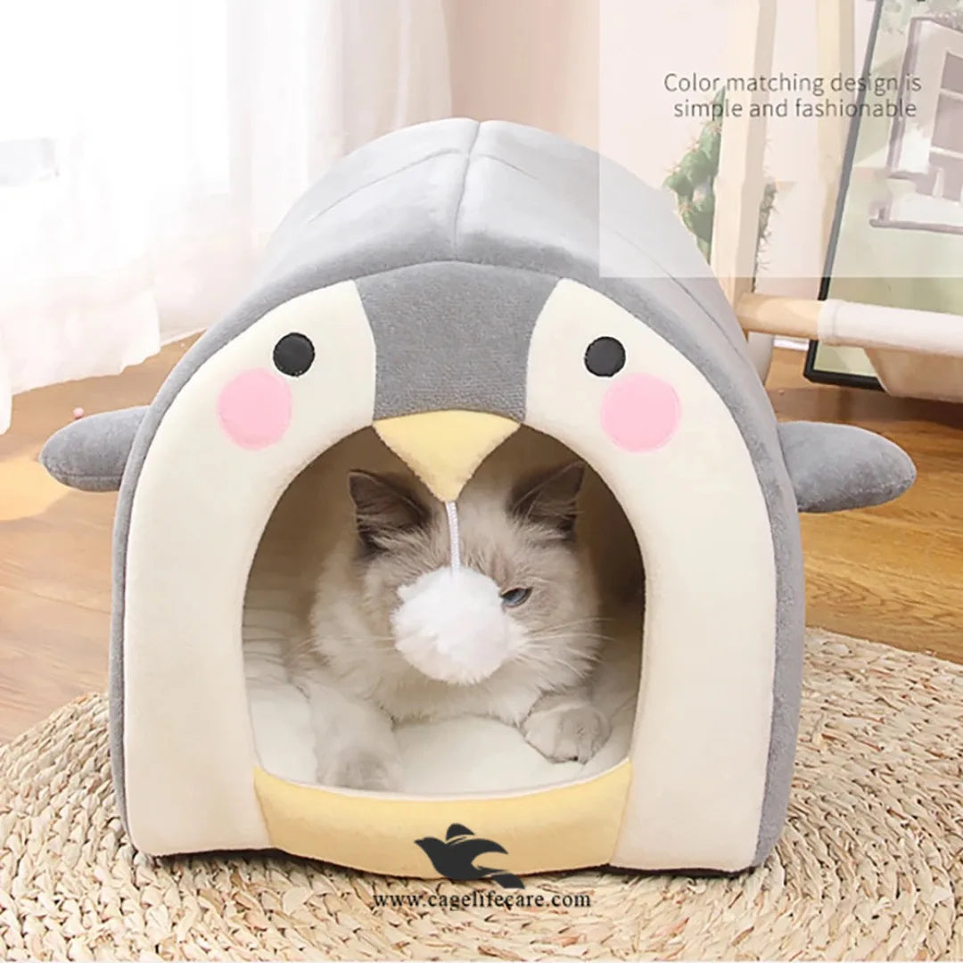 Penguin Cat & Dog Bed 2-in-1 – House & Bed For Pets