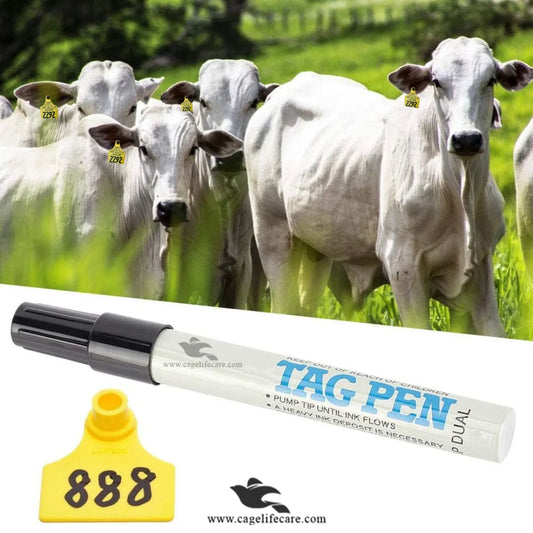 Permanent Ear Tag Marker Pen – Black Ink for Livestock Tags (Cattle, Sheep, Goats)