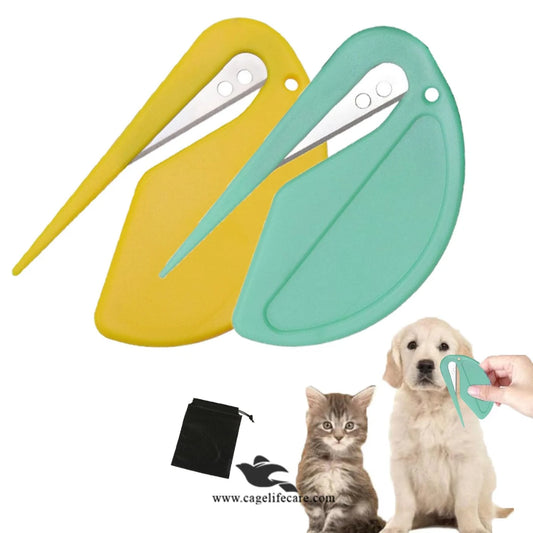 Stainless steel pet knot cutter with ergonomic handle