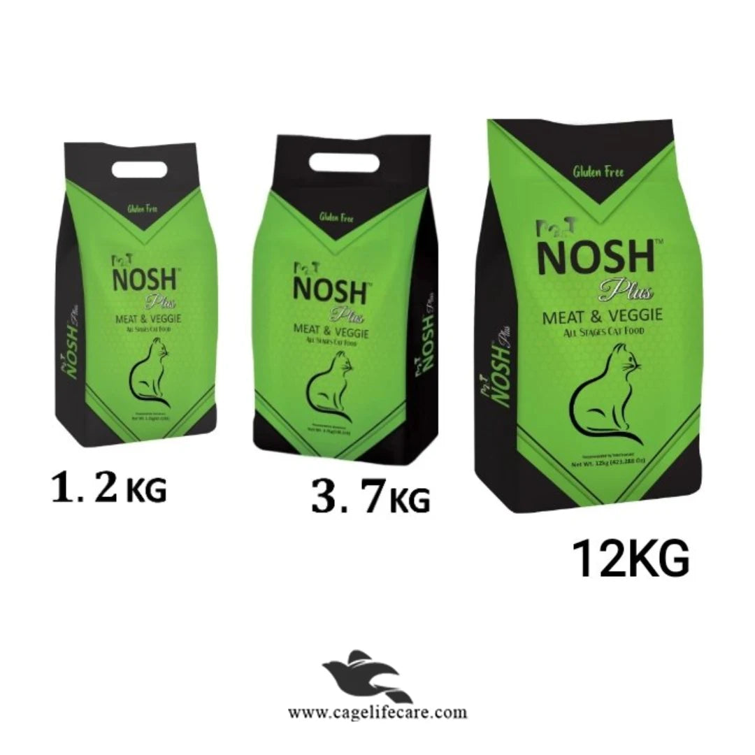 Pet Nosh PLUS Adult Cat Food – Meat & Veggie Formula for Adult Cats
1.2KG 3.7KG 12KG