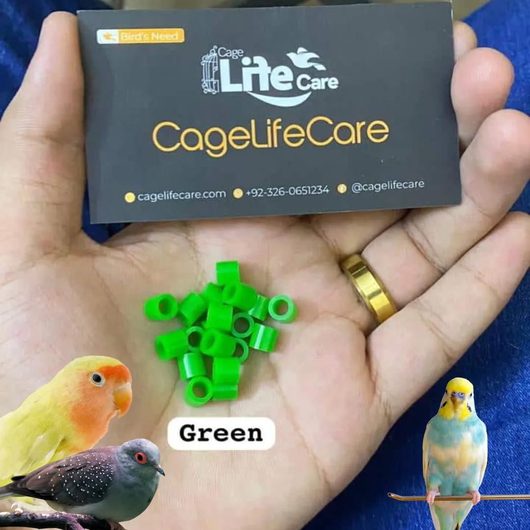 Plastic Cut Rings for Doves, Budgies & Lovebirds – 4mm (Imported) Green Colors Ring