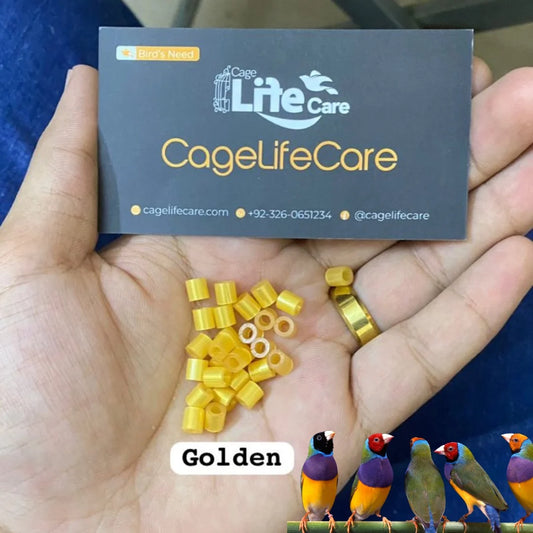 Plastic Cut Rings for Finches & Canaries – 3mm (Imported) Golden Color Rings