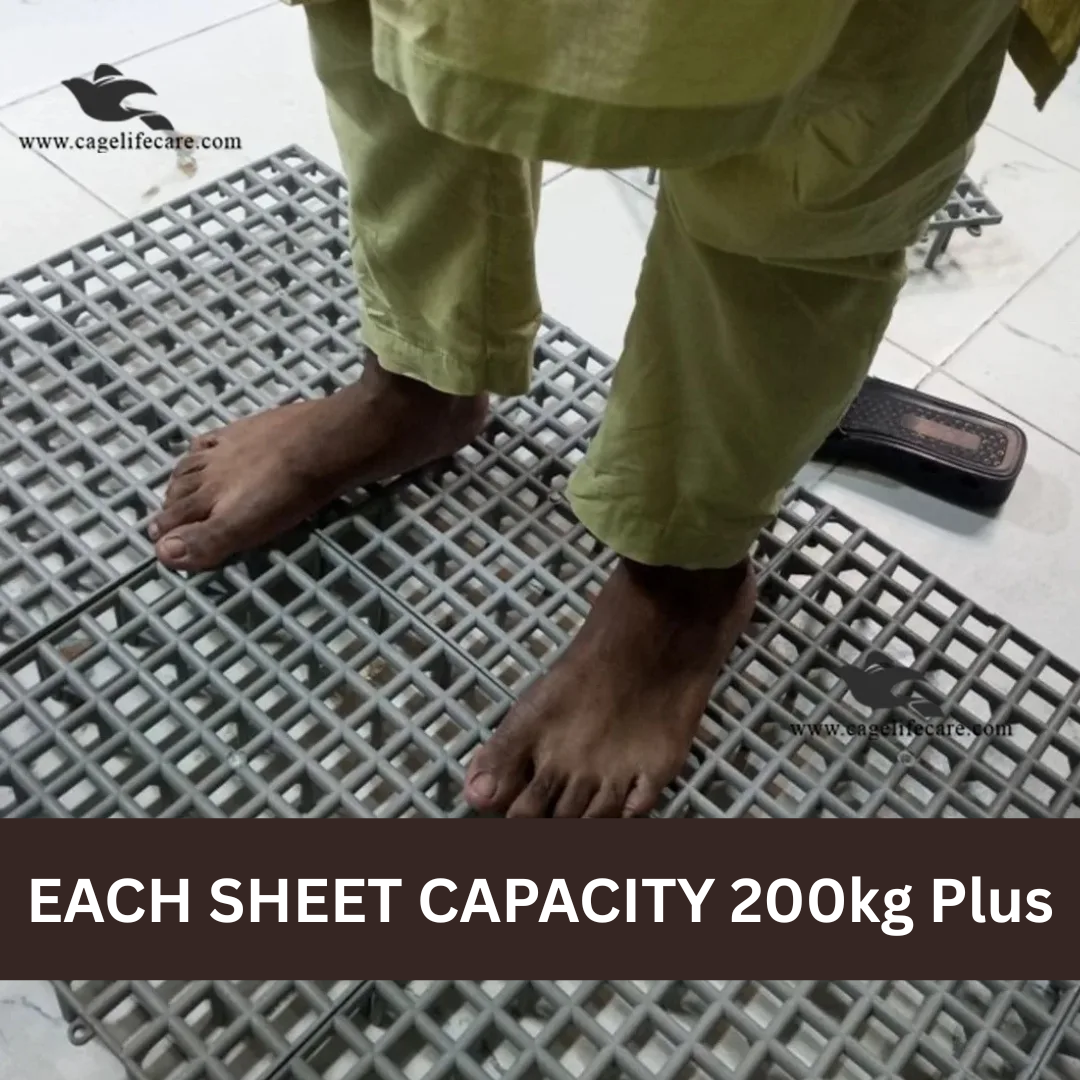 Animal Plastic Flooring Panels – 1x1 Square Feet, Hygienic & Interlocking for Animals and Birds