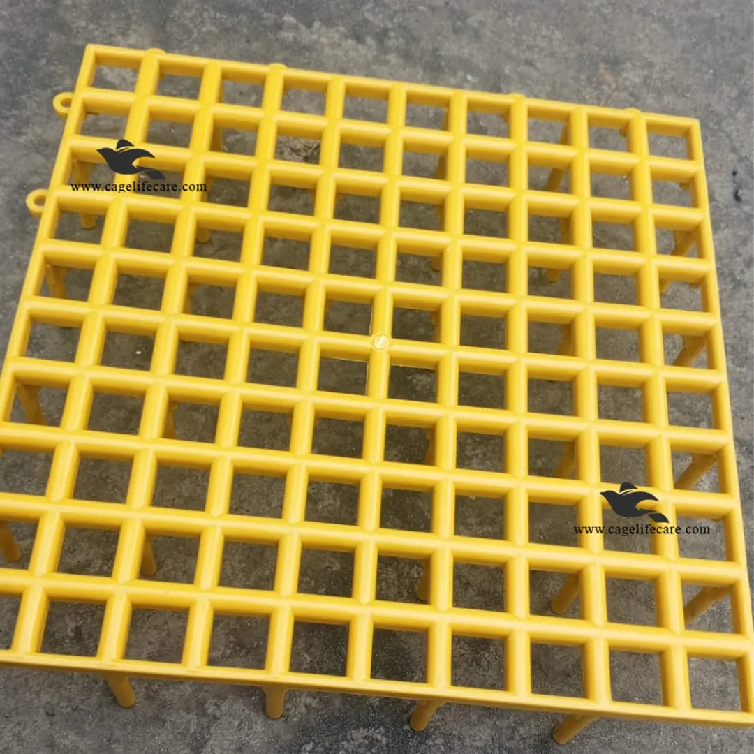 Plastic Flooring Panels – 1x1 Square Feet, Hygienic & Interlocking for Animals and Birds Yellow Color Floor