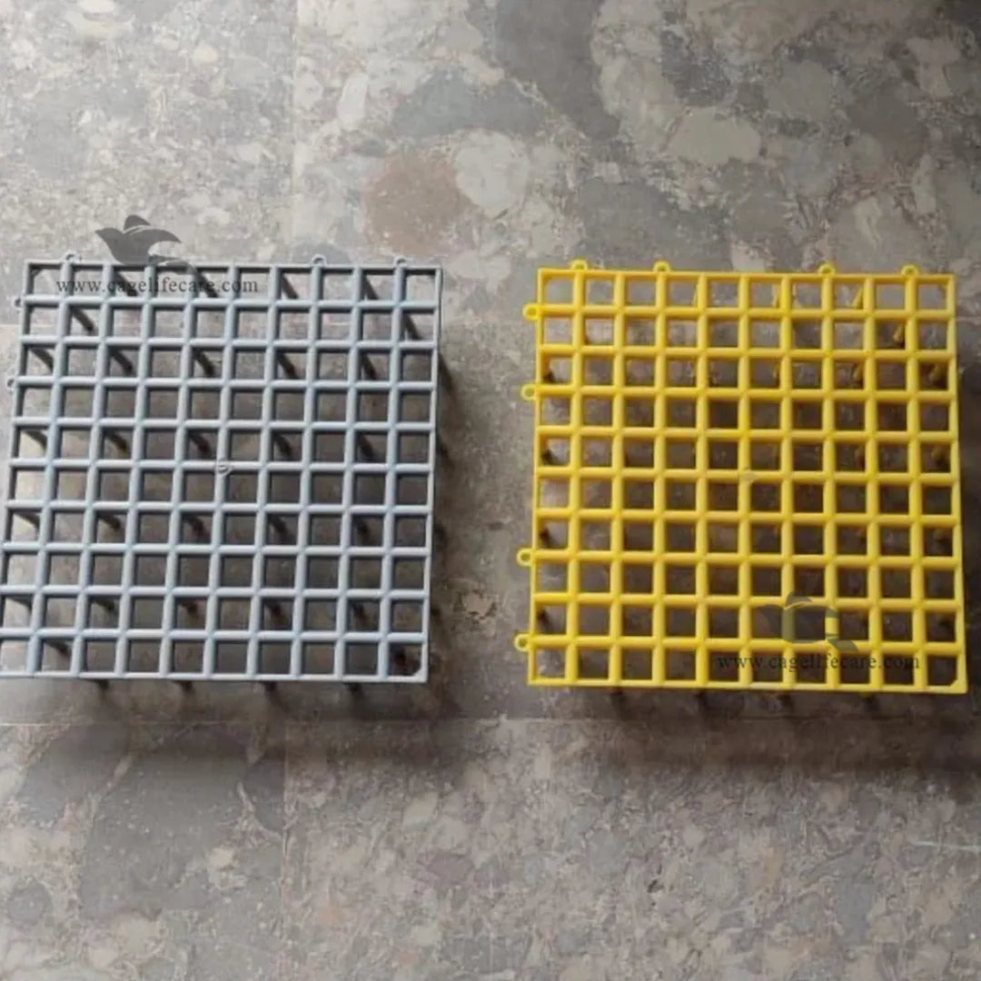 Plastic Flooring Panels – 1x1 Square Feet, Hygienic & Interlocking for Animals and Birds Grey And Yellow Top Ranking Color of Plastic Floor