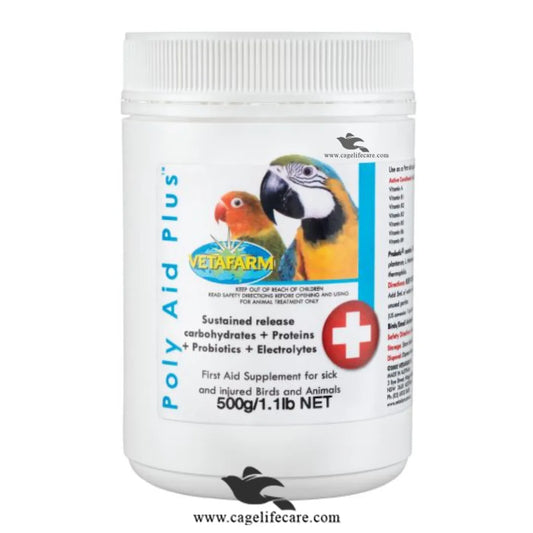 Poly Aid Plus – First Aid Supplement for Birds 500g Box and Loose Packing