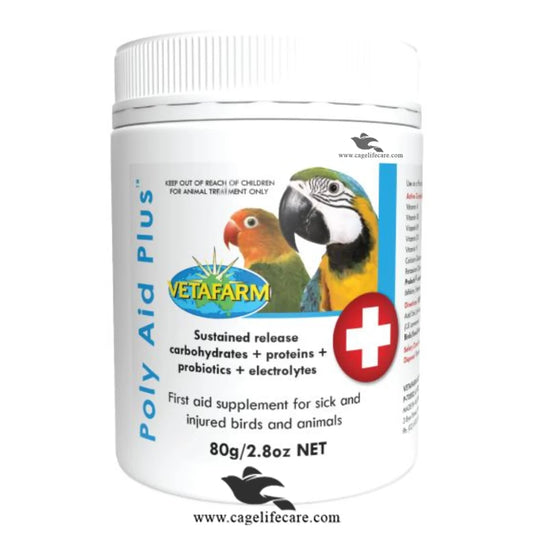 Poly Aid Plus – First Aid Supplement for Birds 80g Box and Loose Packing