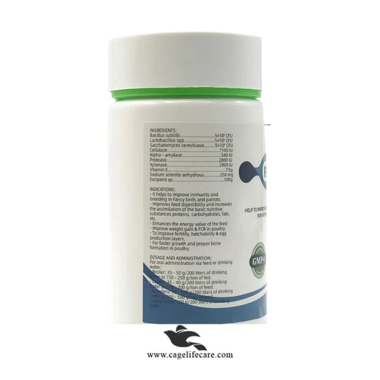 Probiotic and enzyme formula for fancy birds and parrots