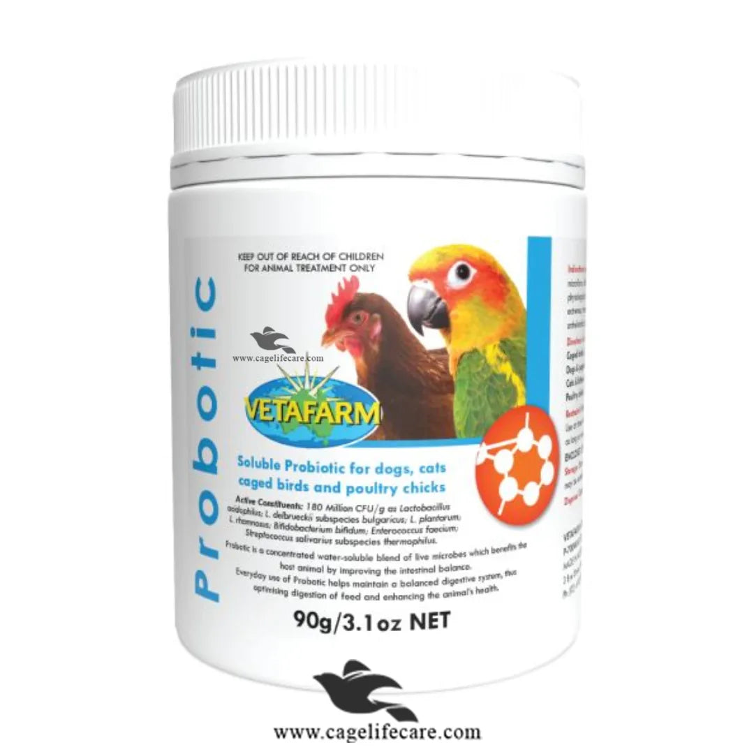 Probotic – Blend of Seven Live Microbes for Birds & Animals Probiotic for chickens birds and livestock 90g Box and Loose Packing