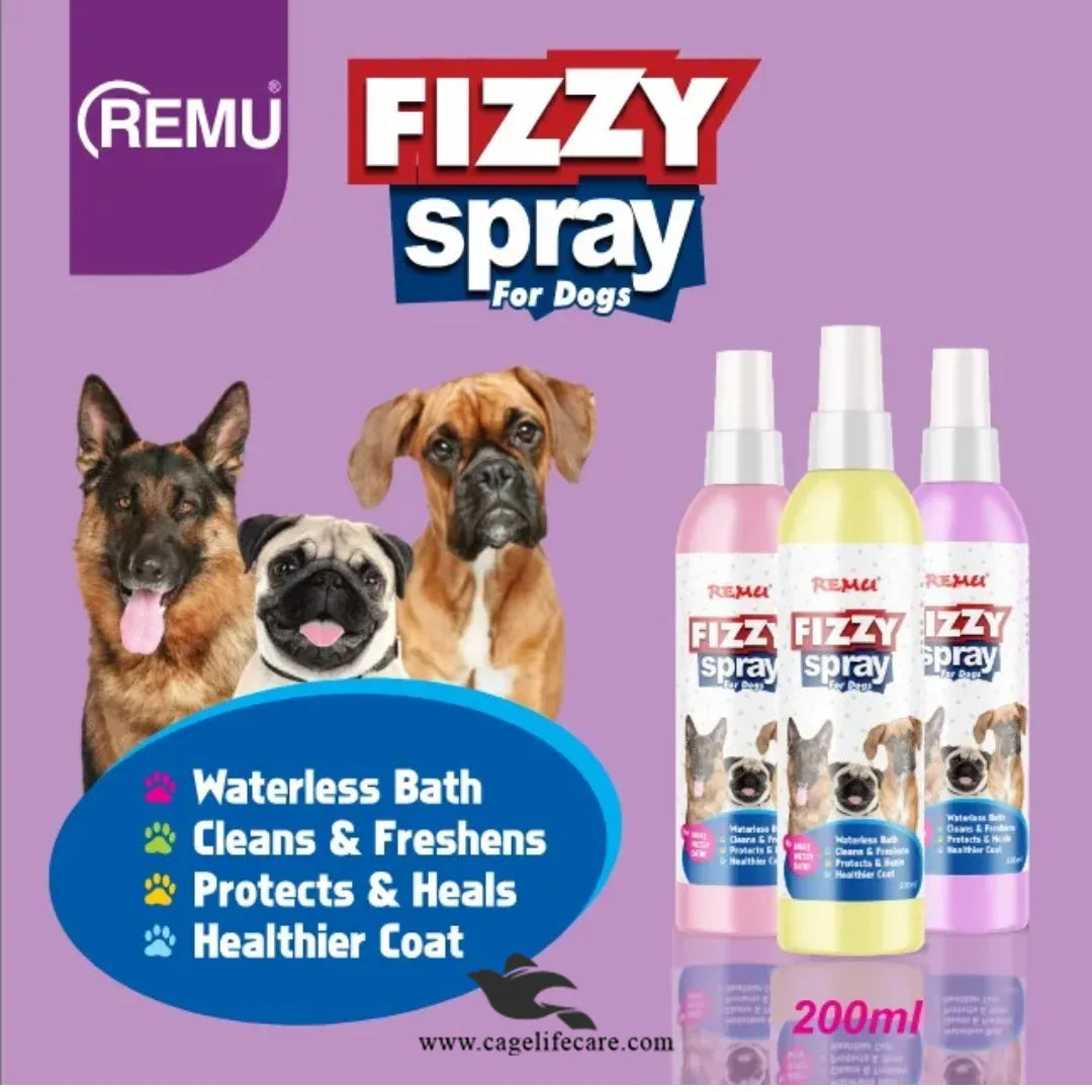 Remu Fizzy Spray Dog 200ml – Waterless Bath