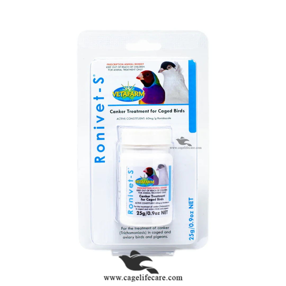 Ronivet S – Canker Treatment for Cage Birds 25g Box - Loose Ronivet s