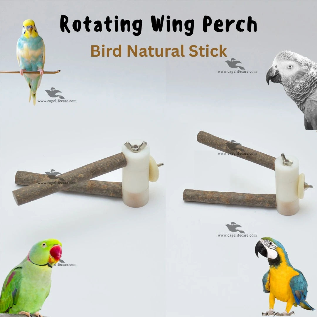 Rotating Wing Nut Perches – Natural Tree Branches For Birds Natural Wooden Stick reed Stick for all parrots and small birds