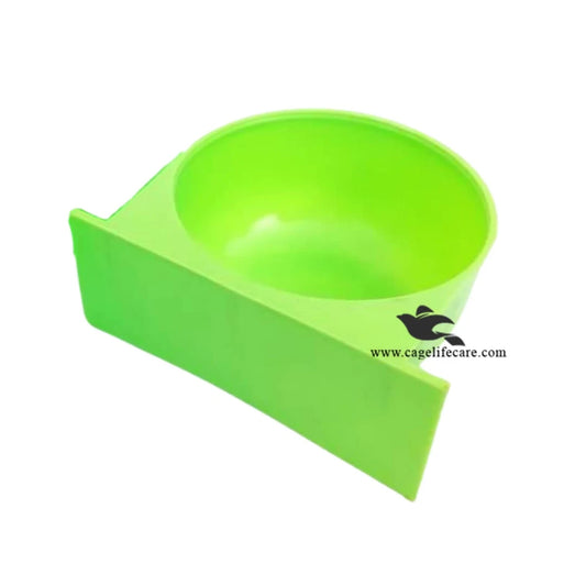 Round Water & Soft Food Pot Bowl for Small Birds Green