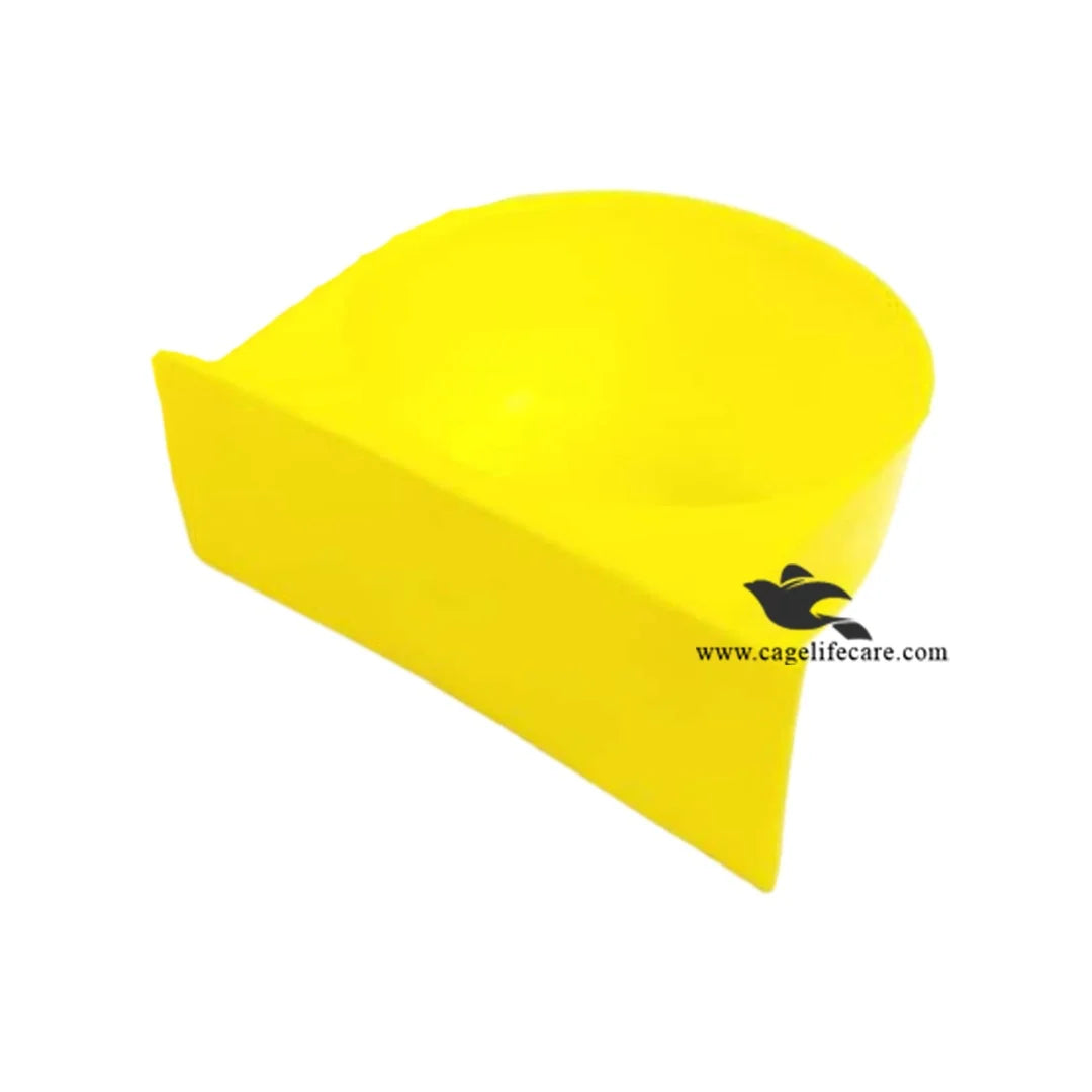 Round Water & Soft Food Pot Bowl for Small Birds Yellow