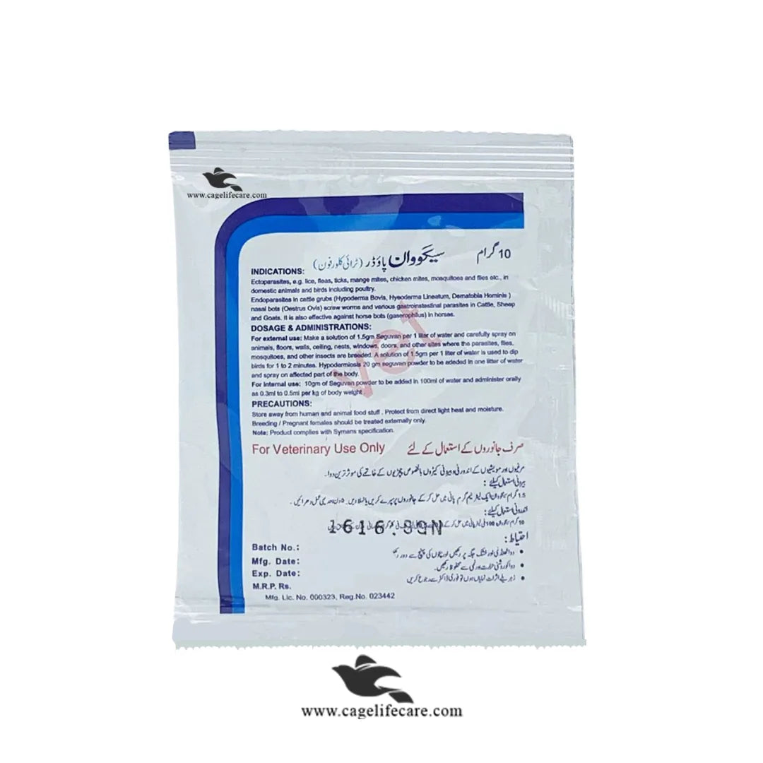 Seguvan Powder Spray – Treatment of Parasites & Mites in Poultry & Livestock