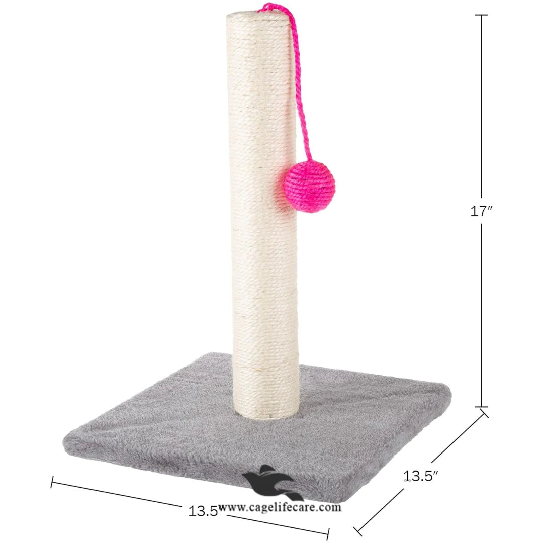 43cm high cat scratching post with entertainment ball