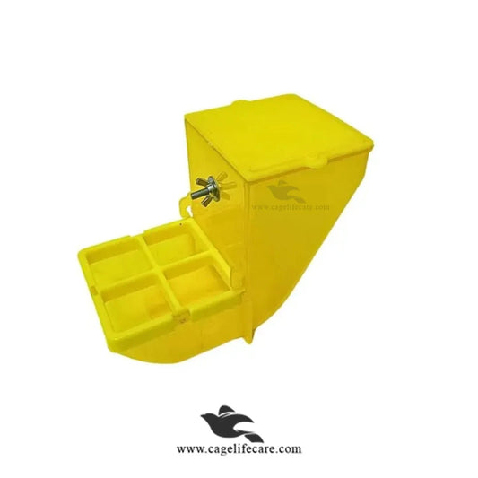 Slider Seed Hopper for Birds – Auto Seed Container Yellow