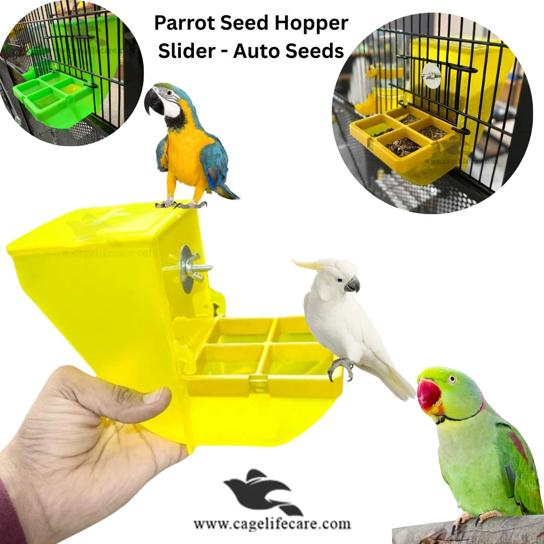 Slider Seed Hopper for Birds – Auto Seed Container All Birds Non Biteable