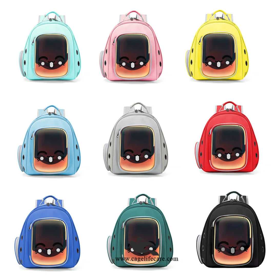 Smily Face Pet Carry Bag for Cats & Small Dogs – Portable Travel Backpack (M#8)