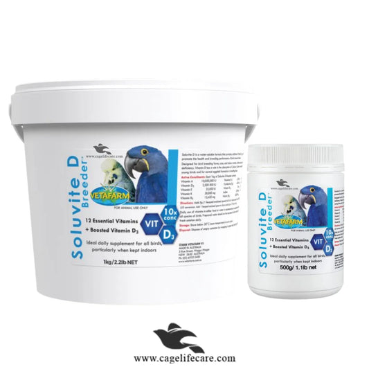 Soluvite D Breeder – Essential Vitamins + Booster D3 - Breeing Vitamins for birds Breeding Formula 100% Fertilty