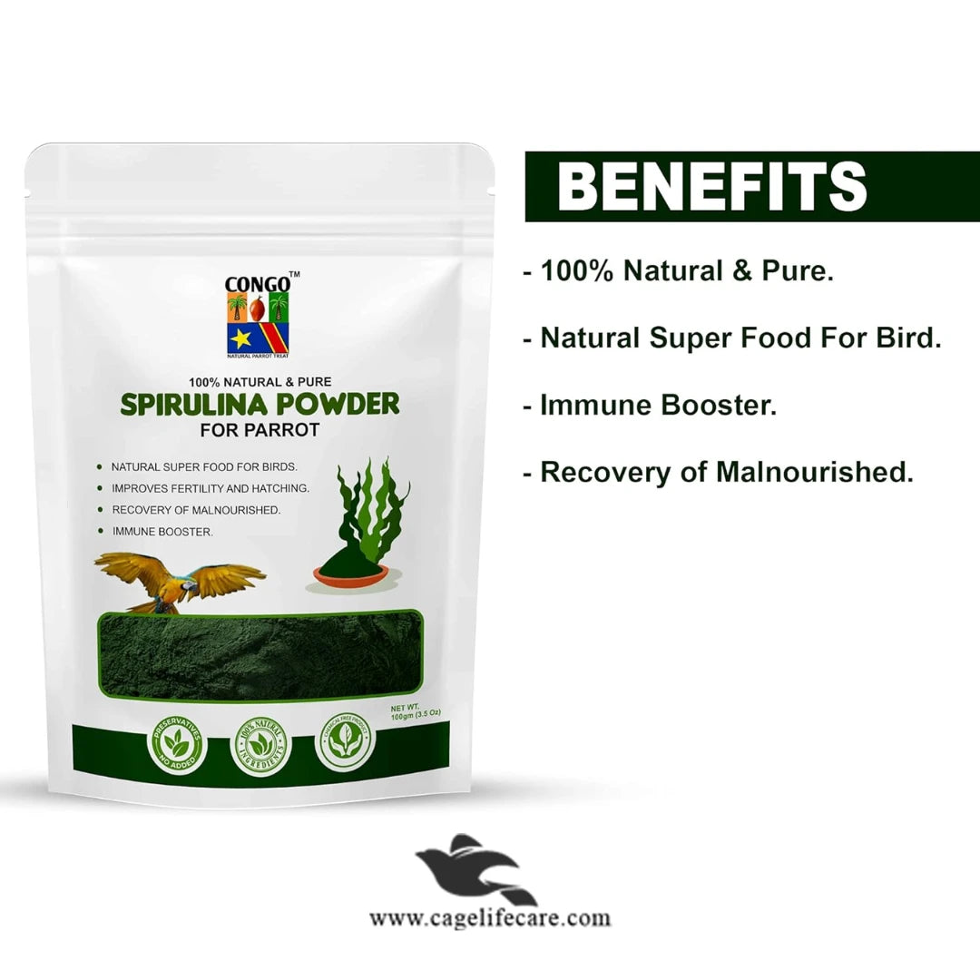 Spirulina Powder 100g – Organic Superfood for Birds