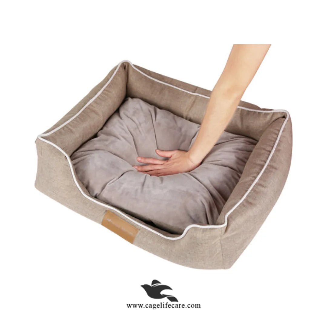 Medium pet bed with soft cushion for comfort