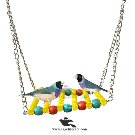 Swing Ladder Bird Toy – Natural Wood Climbing & Exercise Ladder