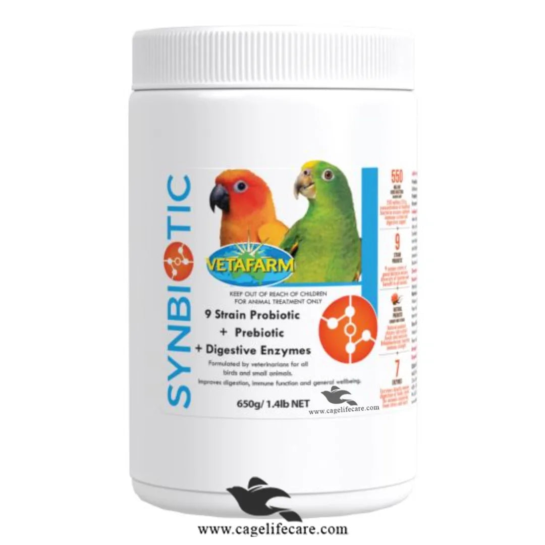 Synbiotic Avian (9-Strain Probiotic + Prebiotic + Digestive Enzymes) for all types of birds 650g box and Loose Packing
