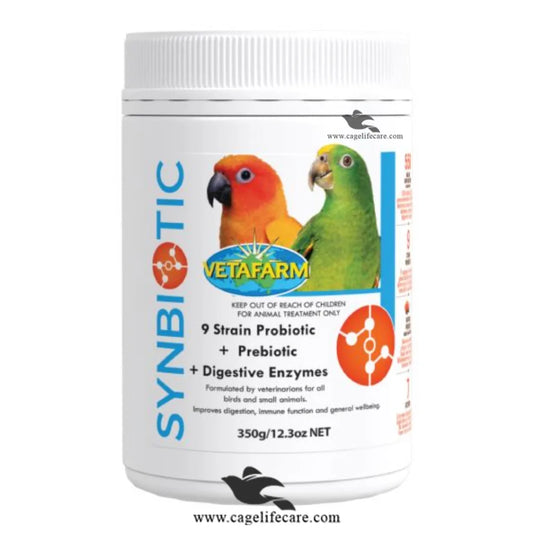 Synbiotic Avian (9-Strain Probiotic + Prebiotic + Digestive Enzymes) for all types of birds 350g box and Loose Packing