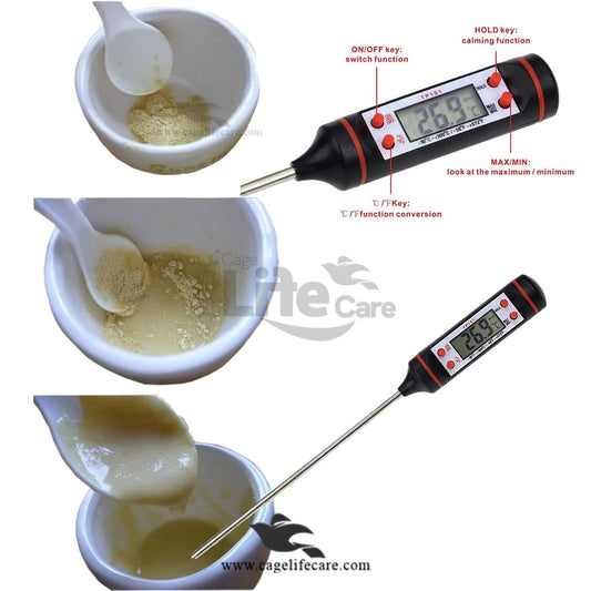 TP101 Digital Thermometer For Bird Hand-Feeding - checking bird feed tempreture