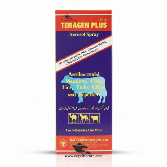 Teragen Plus Aerosol Spray – Broad Spectrum Antibacterial Spray for Birds & Livestock