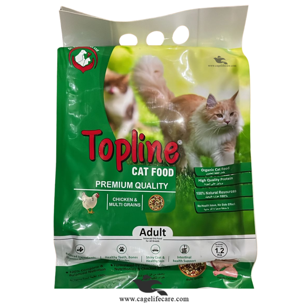 Topline Premium Adult Cat Food – Chicken & Multi Grains (1.2 KG)