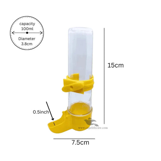 Unbreakable 100ml Water Drinker For Small Birds Diamention