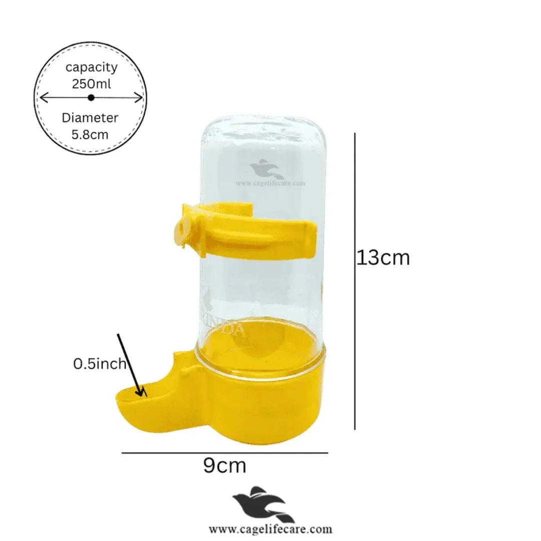 Unbreakable 250ml Water Drinker For Birds Diamention