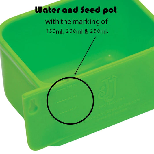Water And Seed Pot with ML Marking For All Cage Birds