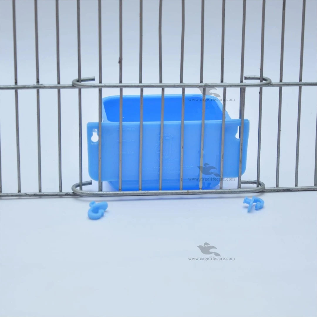 Water And Seed Pot with ML Marking For All Cage Birds install with any regular cage