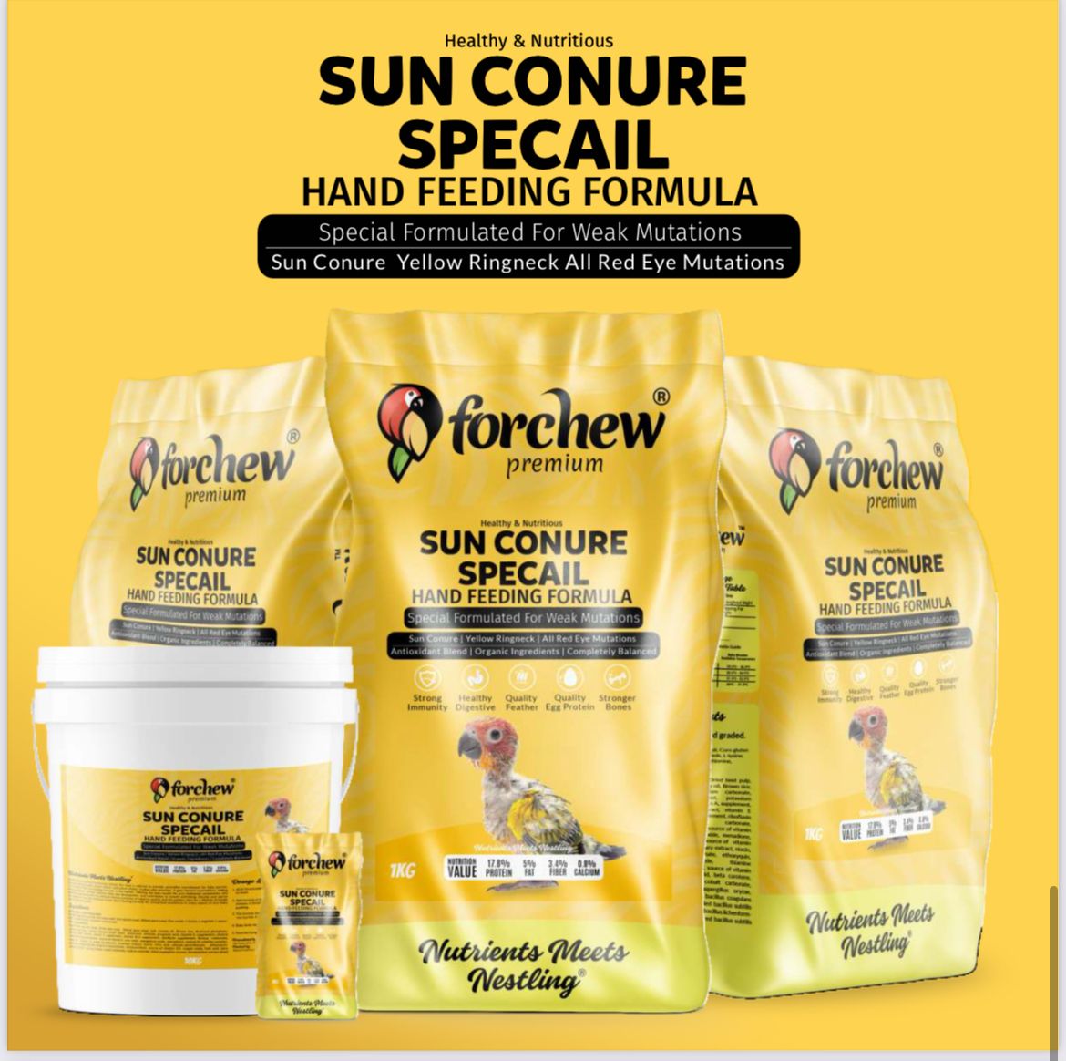 For Chew Sun Conure Hand Feeding Formula