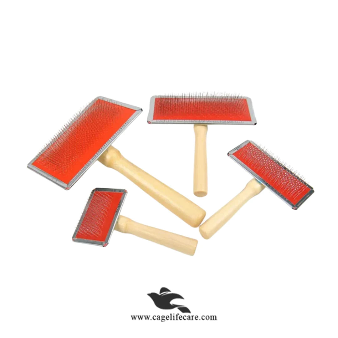 Wooden Slicker Grooming Brush for Dogs & Cats – Deshedding & Detangling