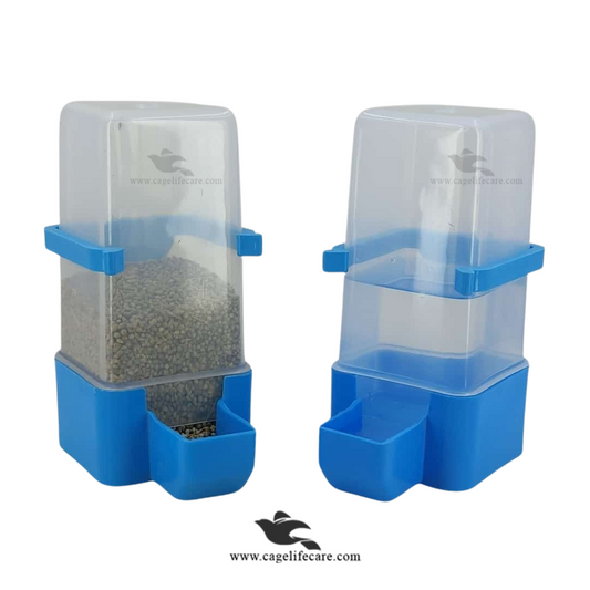 480ml Square Water & Seeds Feeder for Birds Pigeons & Poultry