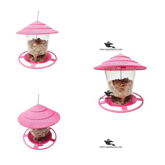 Bird Hanging Feeder – Squirrel-Proof Outdoor Feeder Pink