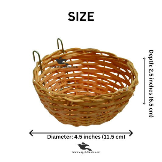 Canary Bamboo Open Nest For Canaries & Small Birds Size Diemension