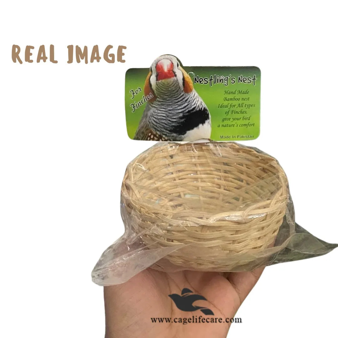 Canary Bamboo Open Nest For Canaries & Small Birds Real Image Hand Made