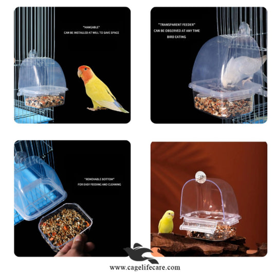 Crescent Feeder for Birds – Mess-Free Bird Feeder for Cages ( 4 fetures )
