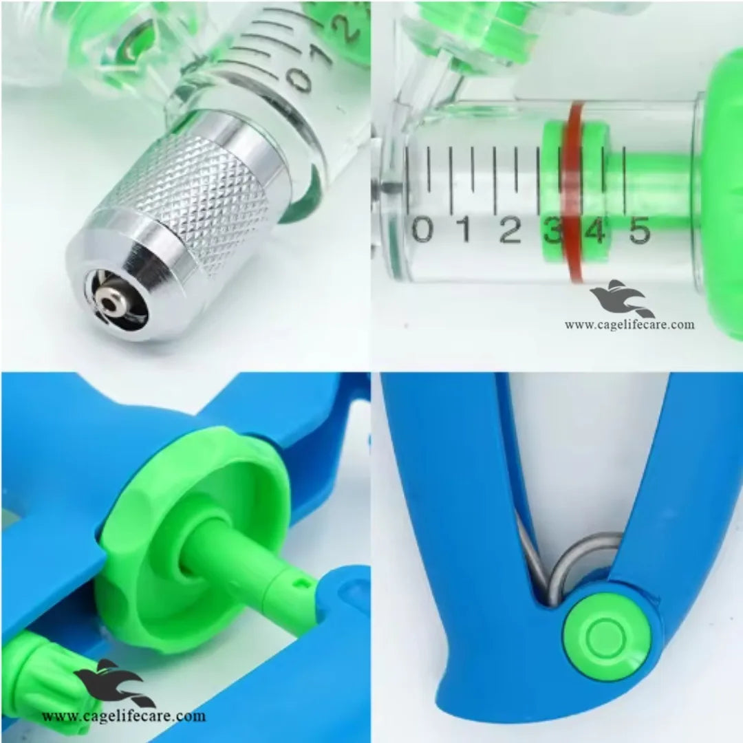 0ml 1ml 2ml 3ml 4ml 5ml Automatic Vaccination Gun – Adjustable Injector for Pigeons, Poultry & Livestock