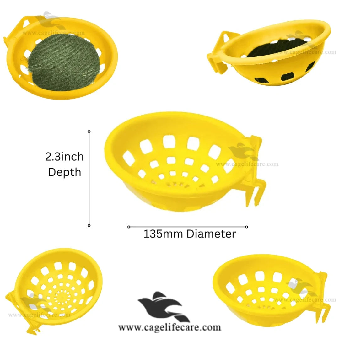 MASKAN Nest For Doves, Canaries & Small Birds Yellow Size Diamention