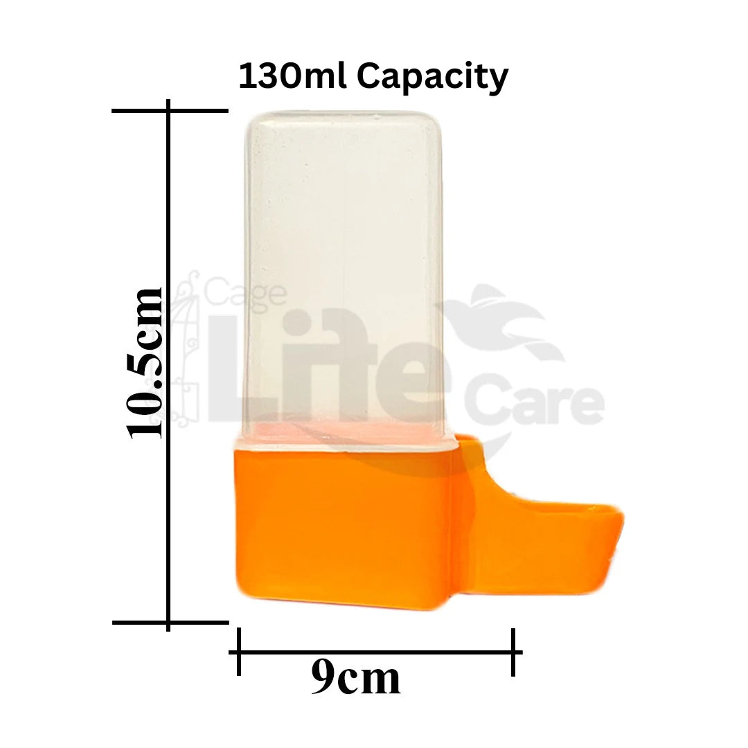 130ml Square Water Drinker for Birds Size