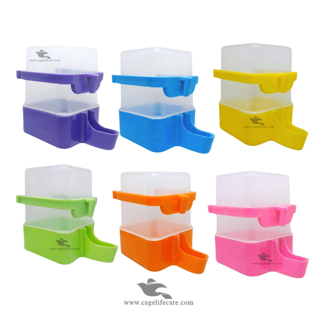 300ml Square Water Drinker for Birds Multi Colors