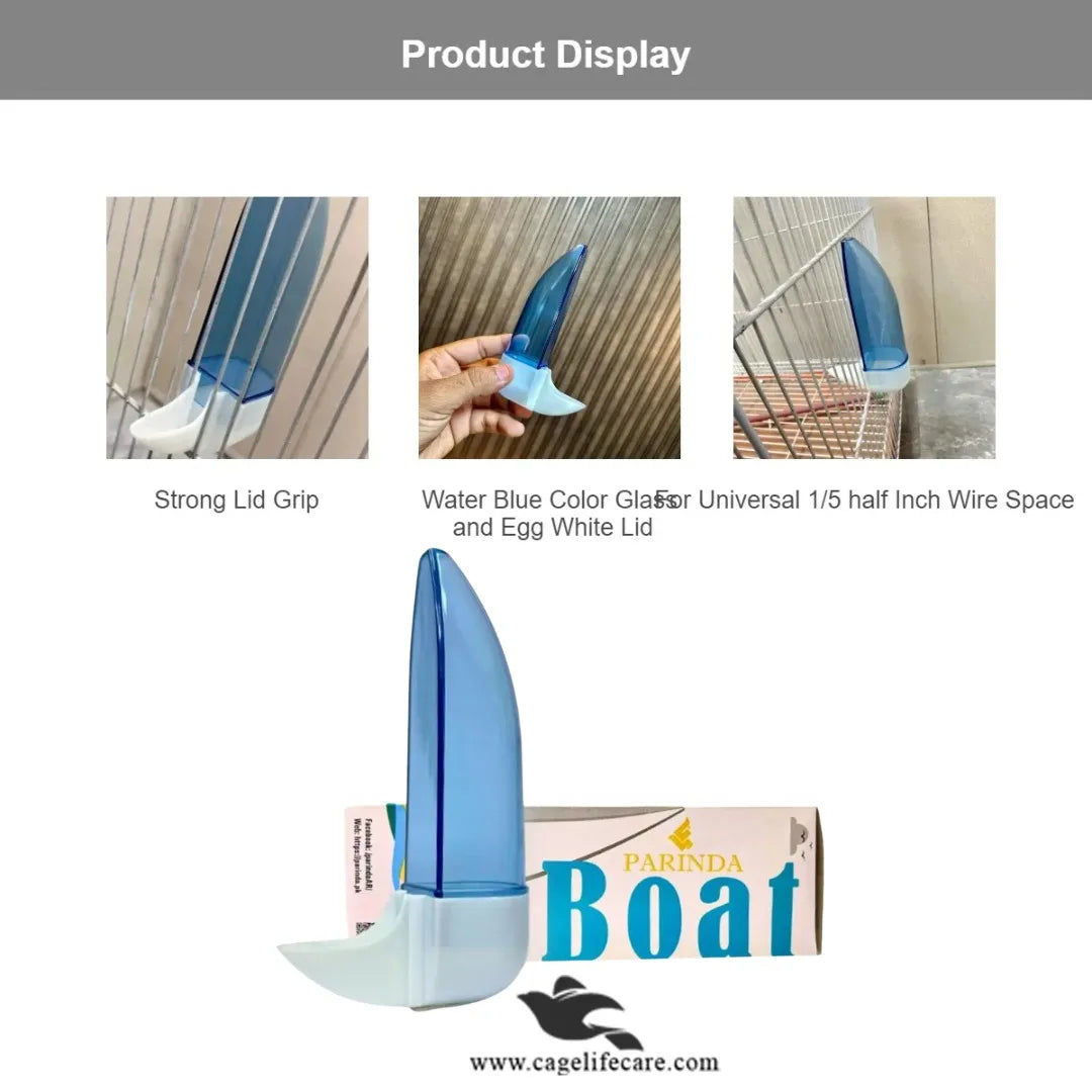 70ml Boat Drinker for Small Birds – Premium Glass Water Dispenser - Features