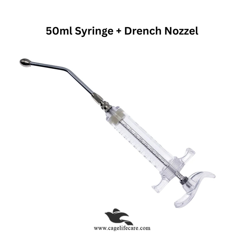 Adjustable Drenching Syringe with Steel Nozzle - For Goats, Sheep, Dogs & Pets (20ml-100ml)