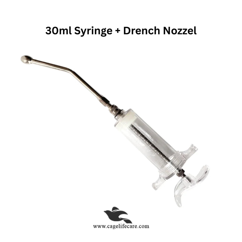 Adjustable Drenching Syringe with Steel Nozzle - For Goats, Sheep, Dogs & Pets (20ml-100ml)